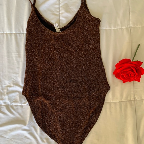 American Apparel strappy metallic cooper bodysuit - Picture 5 of 6